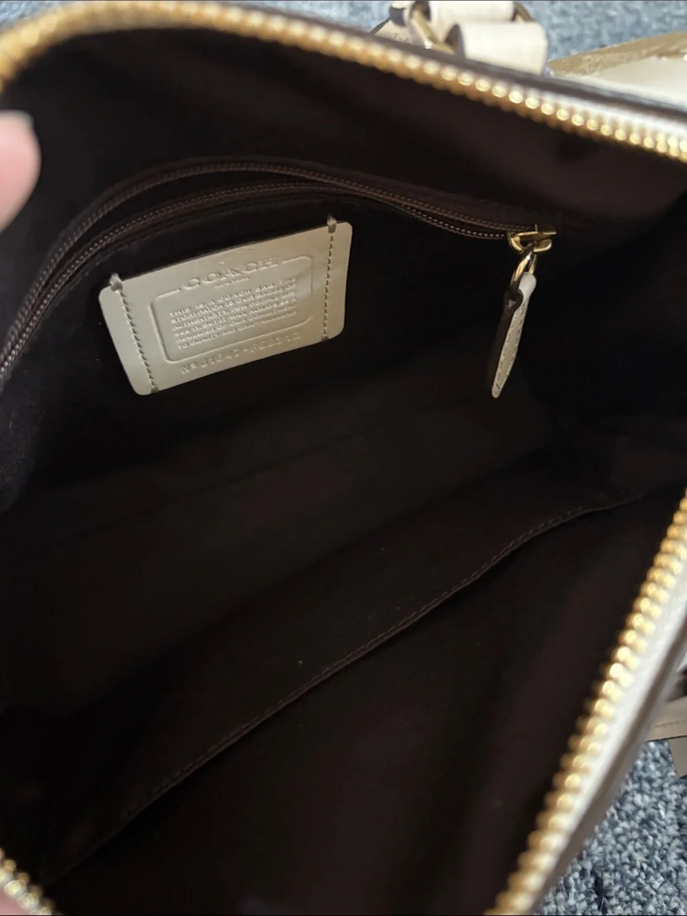 Coach Beige Signature Canvas Satchel with White Trim-Like New